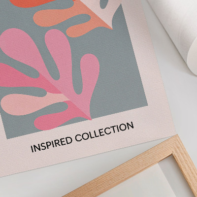 Wandposter Geometrische bladeren geïnspireerd door de kleurrijke bladeren van Matisse