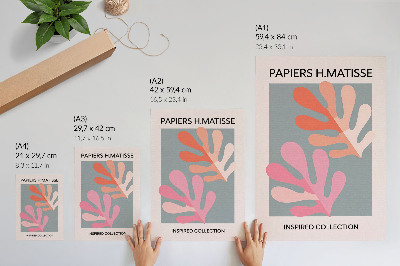 Wandposter Geometrische bladeren geïnspireerd door de kleurrijke bladeren van Matisse