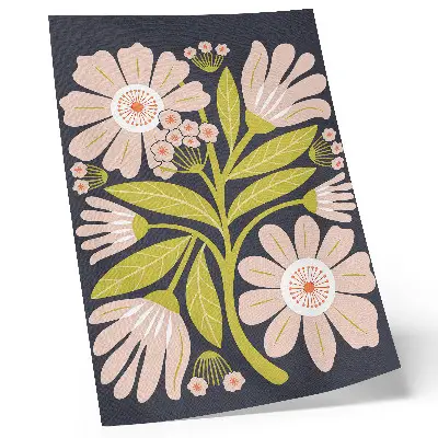 Decoratieve poster met retro bloemenmotieven voor een zorgeloze inrichting