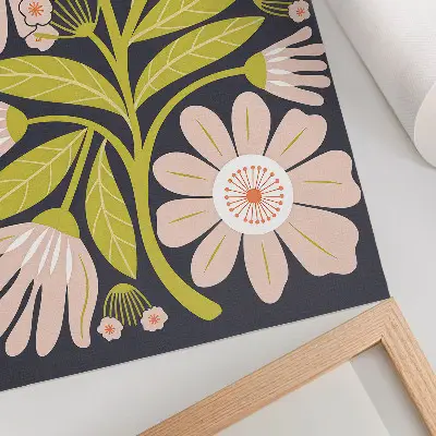 Decoratieve poster met retro bloemenmotieven voor een zorgeloze inrichting