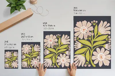 Decoratieve poster met retro bloemenmotieven voor een zorgeloze inrichting