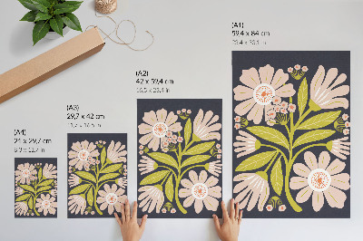 Decoratieve poster Retro bloemenmotieven, maar dan zonder gedoe.