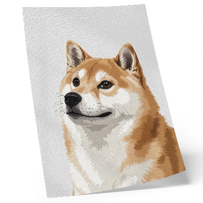 Wandposter Een opvallende hond in beige en crèmekleuren, minimalistisch.