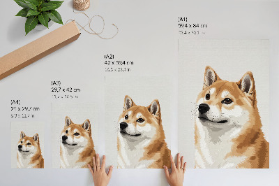 Wandposter Een opvallende hond in beige en crèmekleuren, minimalistisch.