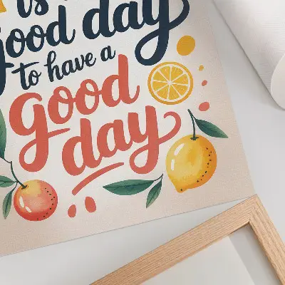 Wandposter met kleurrijke citrusletters in moderne stijl