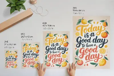 Wandposter met kleurrijke citrusletters in moderne stijl