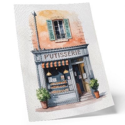 Wandposter Retro bakkerij met pastelkleurige muren