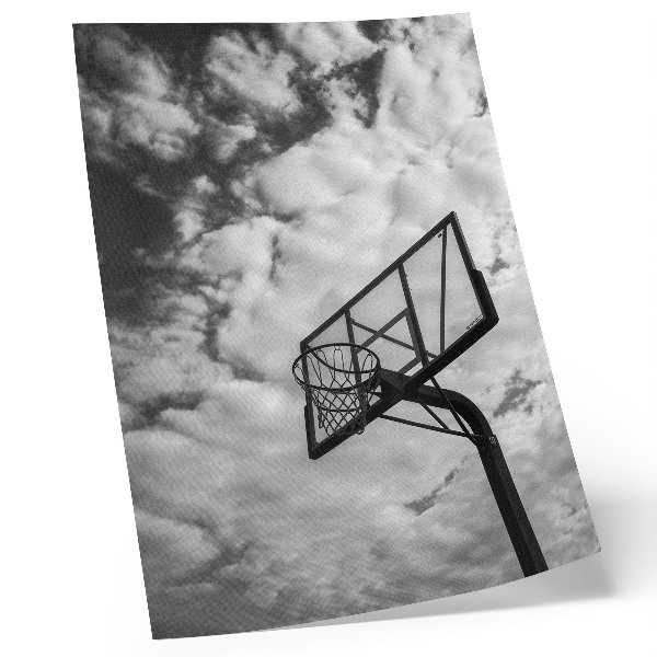 Wandposter Contrasterende lucht, wolken, mand, stadsleven
