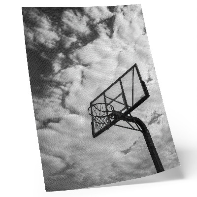 Wandposter Contrasterende lucht, wolken, mand, stadsleven