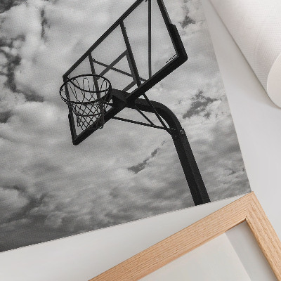 Wandposter Contrasterende lucht, wolken, mand, stadsleven