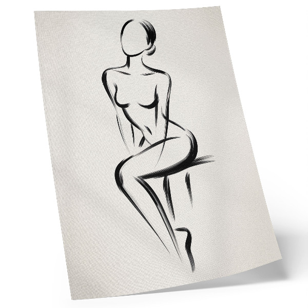 Poster Minimalistisch silhouet in contrast met zwart en wit.
