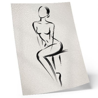 Poster Minimalistisch silhouet in contrast met zwart en wit.