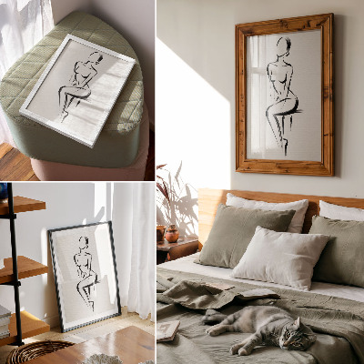 Poster Minimalistisch silhouet in contrast met zwart en wit.