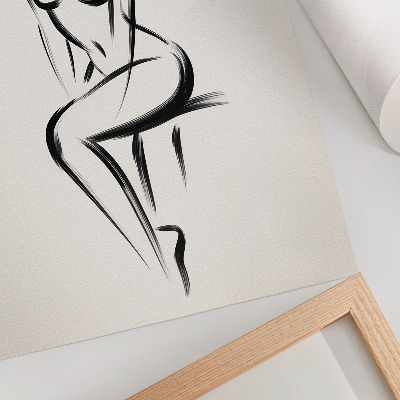 Poster Minimalistisch silhouet in contrast met zwart en wit.