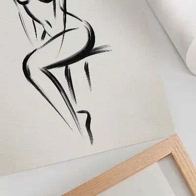 Poster minimalistisch silhouet in zwart-wit contrast
