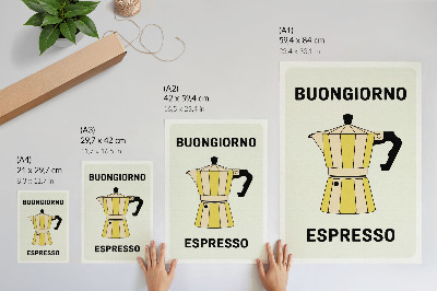 Decoratieve poster Cafetaria, heldere achtergrond, aantrekkelijke tekst