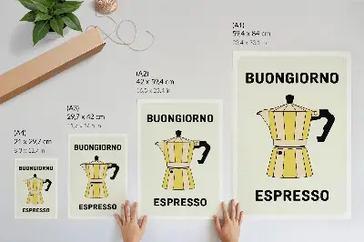 Decoratieve poster met cafetaria afbeelding op een heldere achtergrond en aantrekkelijke tekst