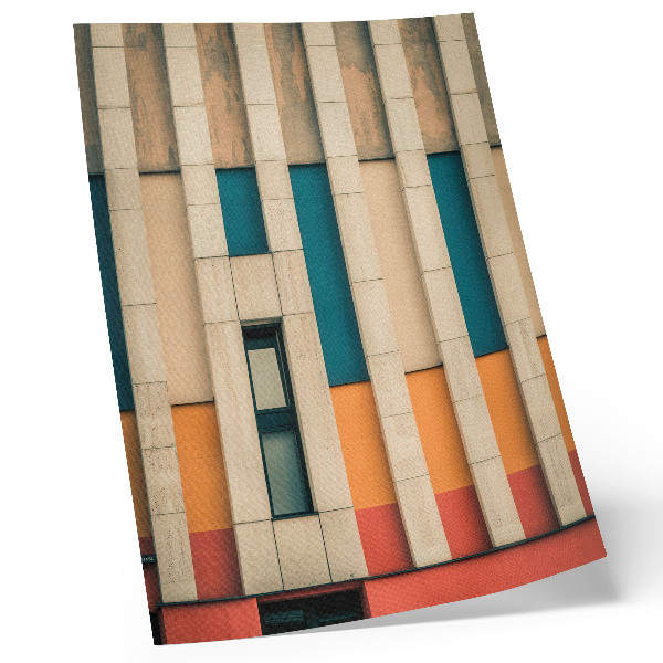 Poster Kleurrijke gevelpanelen in een ritmische compositie.