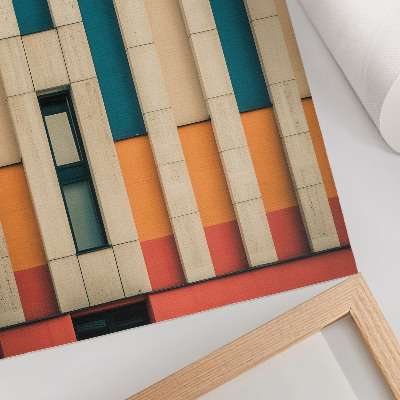 Poster Kleurrijke gevelpanelen in een ritmische compositie.