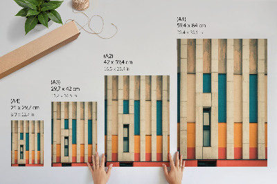 Poster Kleurrijke gevelpanelen in een ritmische compositie.