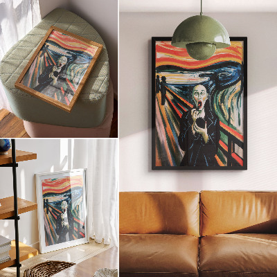 Poster Expressieve figuur, levendige kleuren, dynamische lijnen