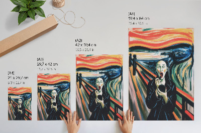Poster Expressieve figuur, levendige kleuren, dynamische lijnen