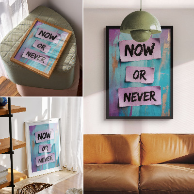 Poster Dynamische contrasten, krachtige typografie, turkooispaars