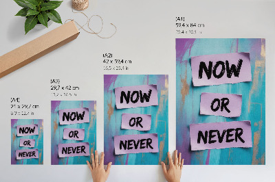 Poster Dynamische contrasten, krachtige typografie, turkooispaars