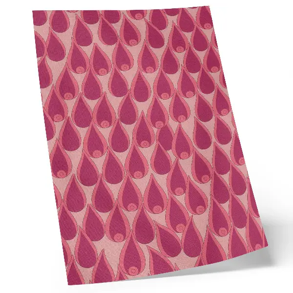 Decoratieve poster met een dynamisch patroon van roze druppels