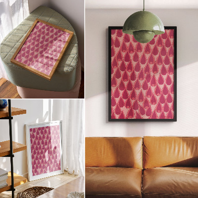 Decoratieve poster Roze druppels herhalen een dynamisch patroon