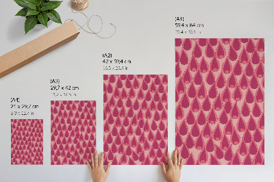 Decoratieve poster Roze druppels herhalen een dynamisch patroon