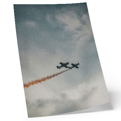 Wandposter Twee vliegtuigen in de lucht, minimalistische techniek