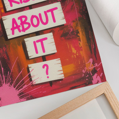 Poster Kleurrijke achtergrond met roze letters