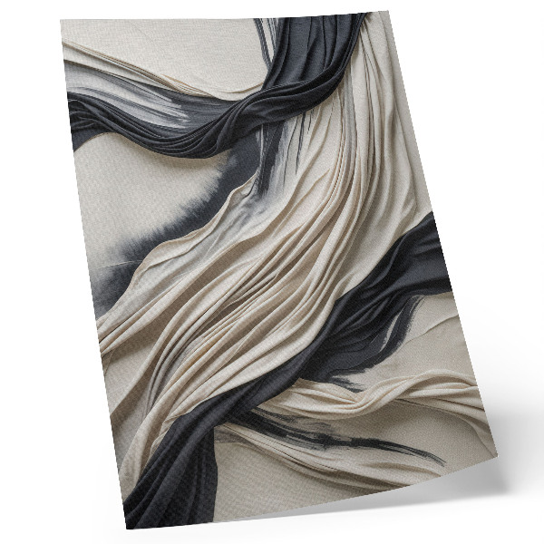 Decoratieve poster Vloeiende stofgolven en moderne elegantie.