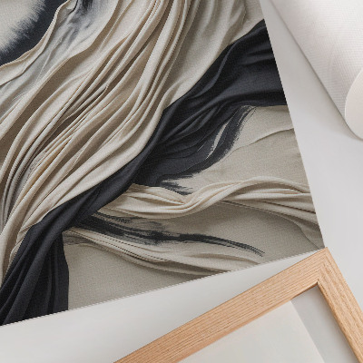Decoratieve poster Vloeiende stofgolven en moderne elegantie.