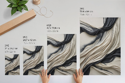 Decoratieve poster Vloeiende stofgolven en moderne elegantie.