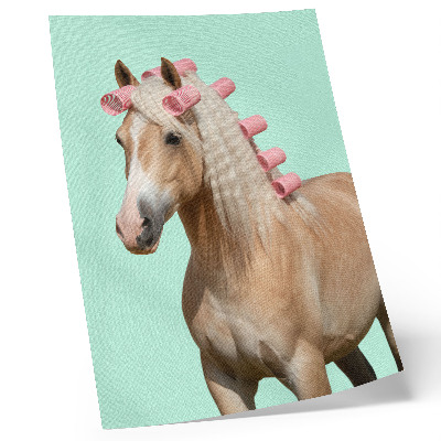 Decoratieve poster Paardenlichte vacht mint pastel rollers