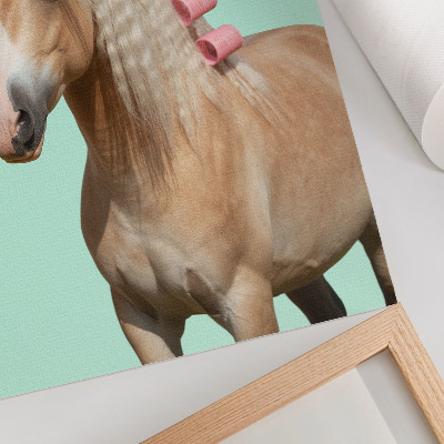 Decoratieve poster Paardenlichte vacht mint pastel rollers