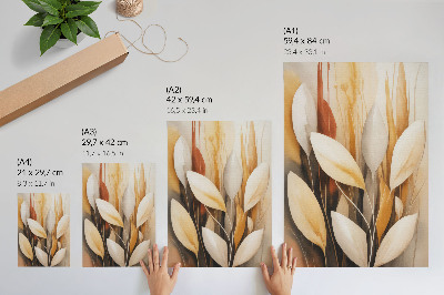 Poster Elegante bladeren, eenvoud en harmonie van kleuren.
