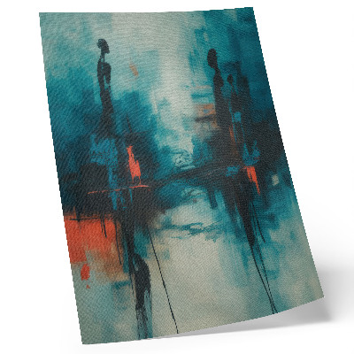Wandposter Abstractie, turkoois, dynamische contrasten