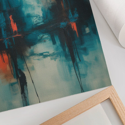 Wandposter Abstractie, turkoois, dynamische contrasten