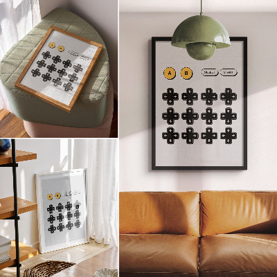 Poster Minimalisme van gamecontrollers, retro moderniteit
