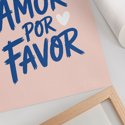 Decoratieve poster Expressieve hartvormige letters op een pastelkleurige achtergrond.