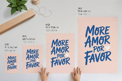 Decoratieve poster Expressieve hartvormige letters op een pastelkleurige achtergrond.
