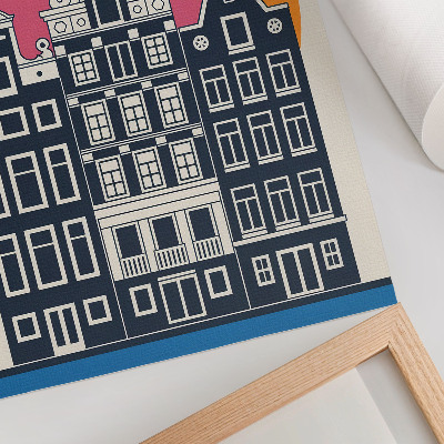 Poster Huurkazernes tegen een kleurrijke achtergrond - moderne esthetiek