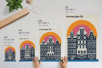 Poster Huurkazernes tegen een kleurrijke achtergrond - moderne esthetiek
