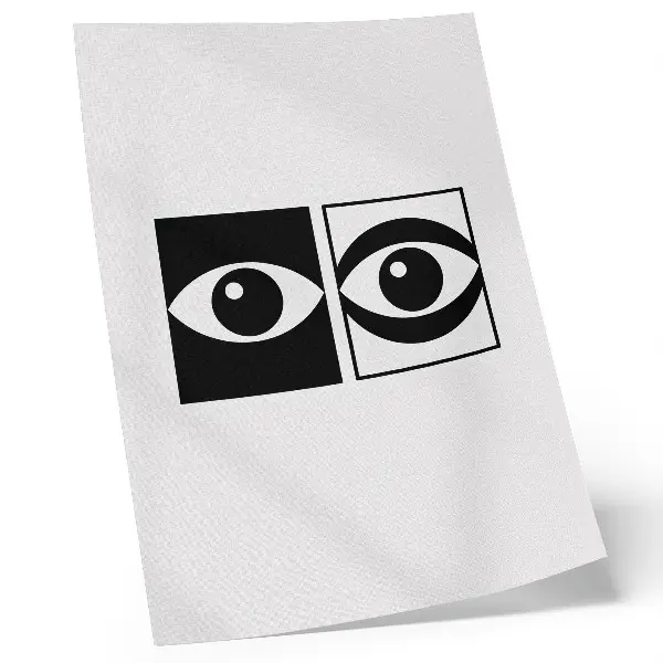 Decoratieve poster met zwart-witte ogen in een modern symmetrisch contrast
