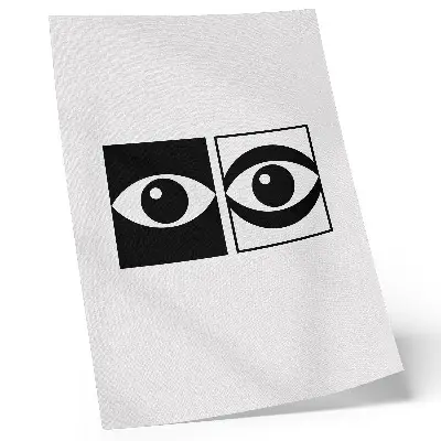 Decoratieve poster met zwart-witte ogen in een modern symmetrisch contrast