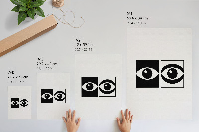 Decoratieve poster Zwart-witte ogen, moderne symmetrie, contrast
