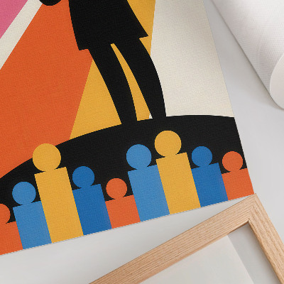 Wandposter Trofee silhouet heldere kleuren dynamiek